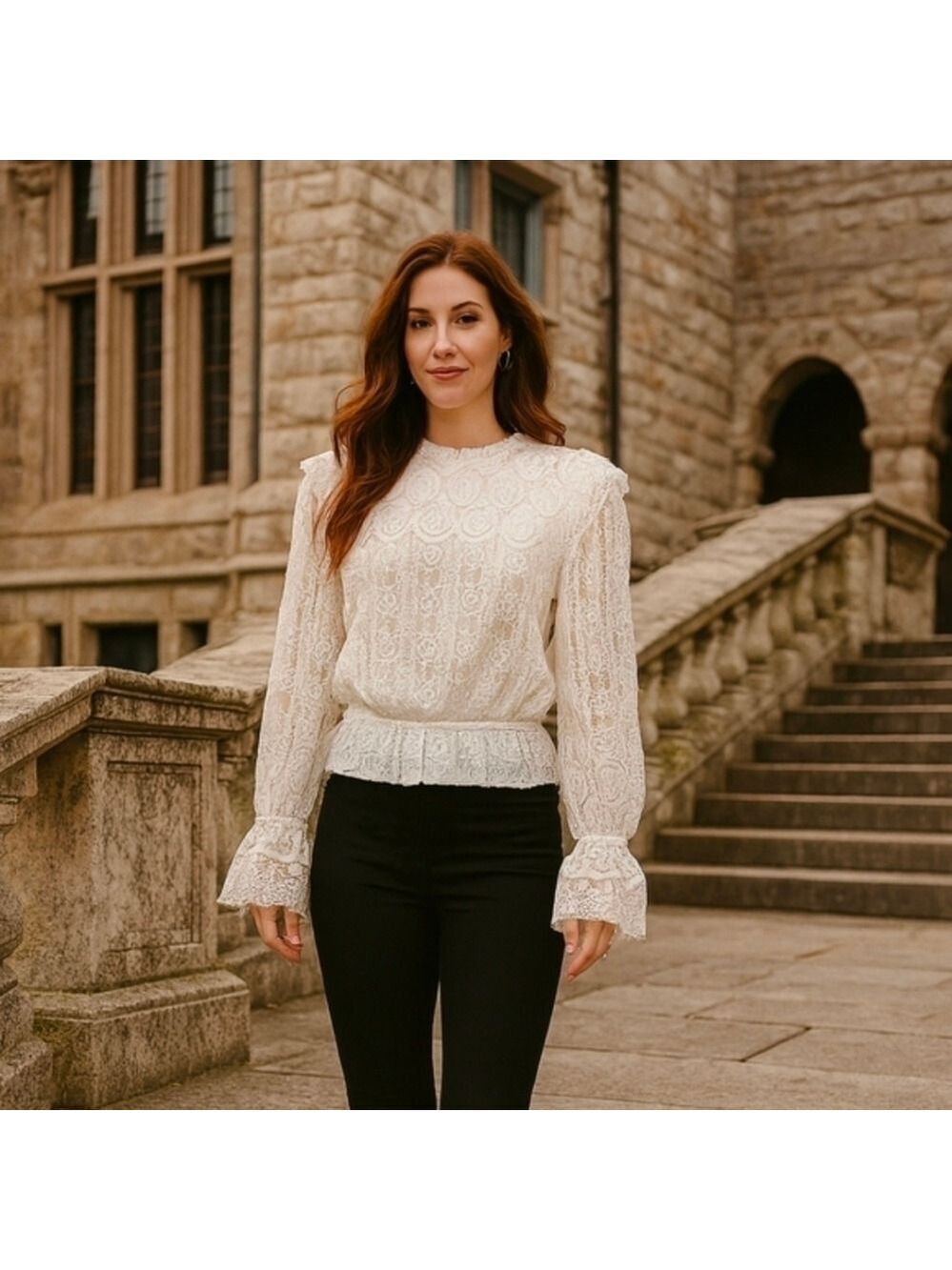 REVOLVE DIVINE HERITAGE Dove Lace Top Ivory